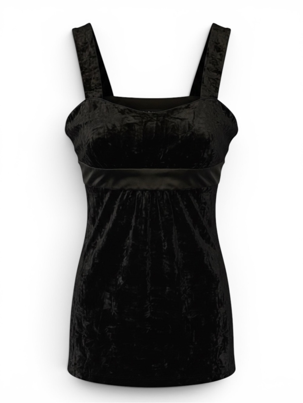 🇨🇦 vintage Y2K Le Château Black Crushed Velvet Cami Top Gothic whimsigoth vamp